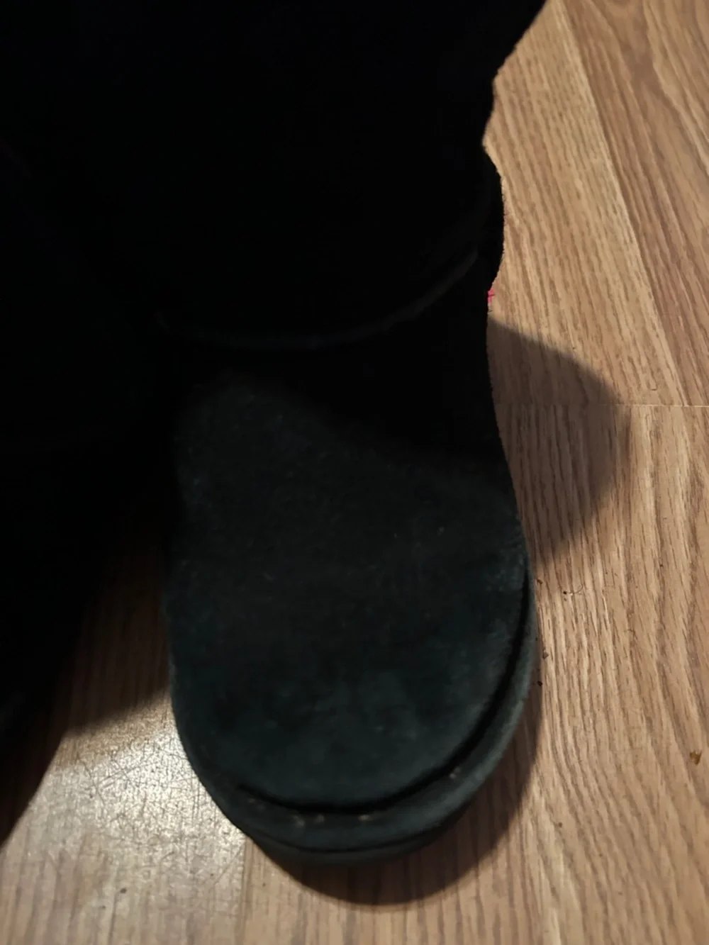 BearPaw Black Suede Mid-Calf Shearling Boots